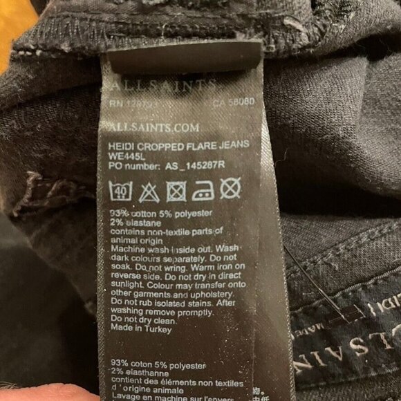 Allsaints Heidi Cropped Flare Jeans Raw Hem - Picture 10 of 11